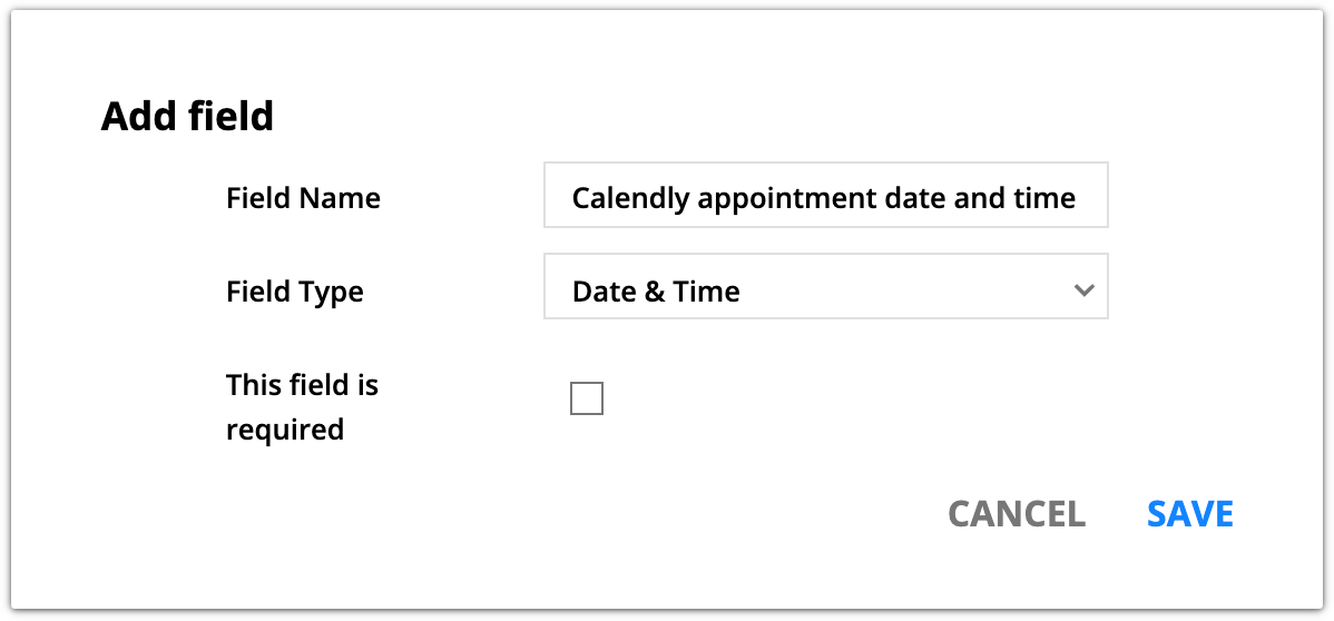 example custom date and time field