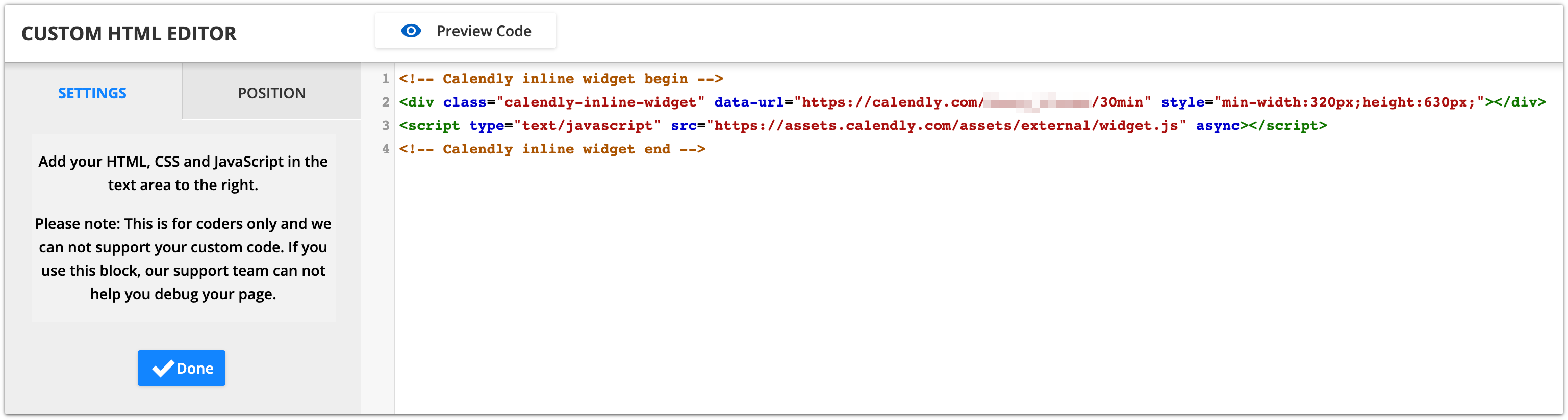 custom html code editor example image