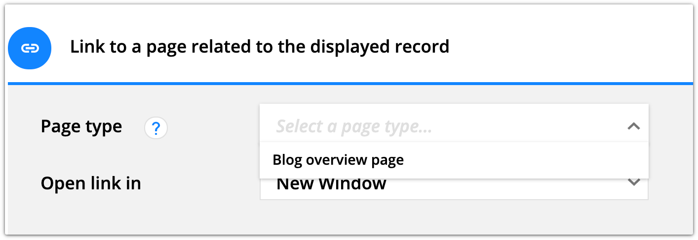 page type dropdown example