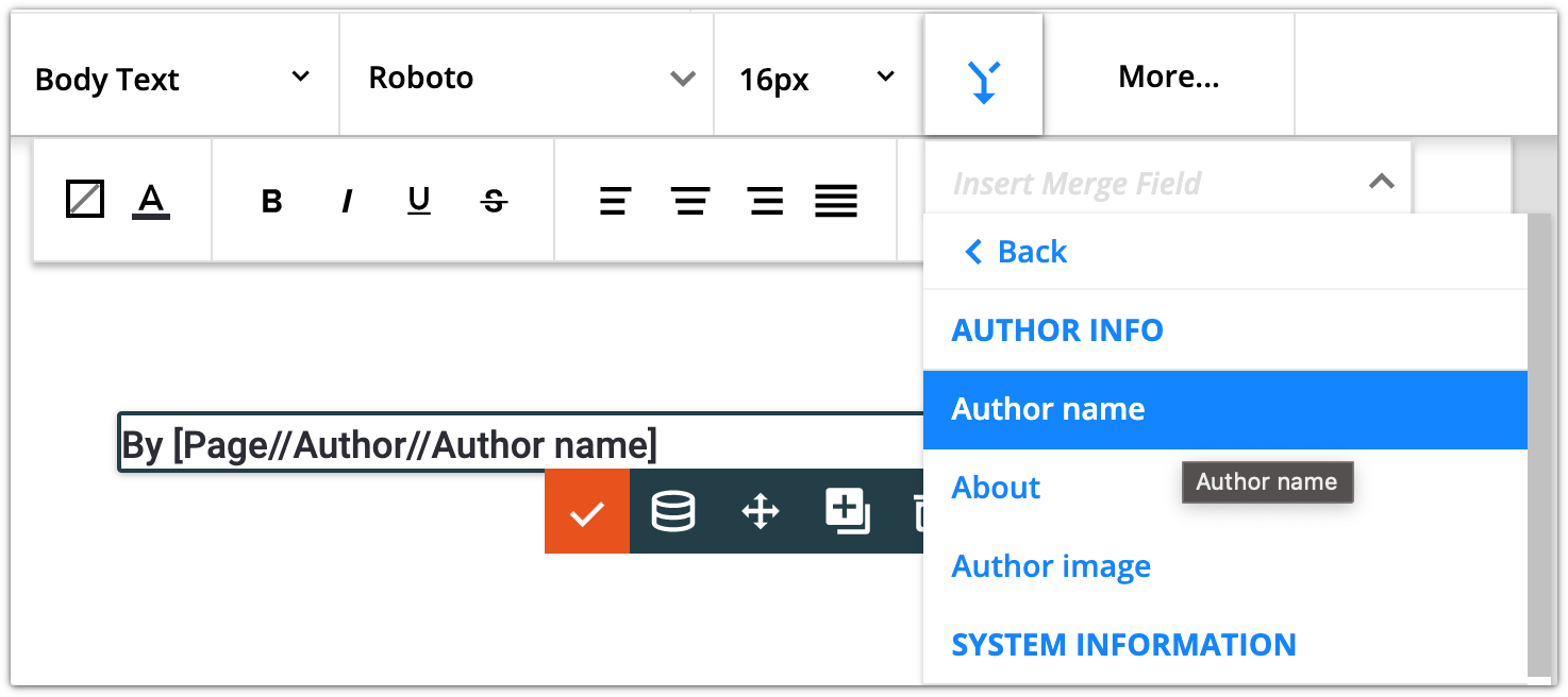 merge field example