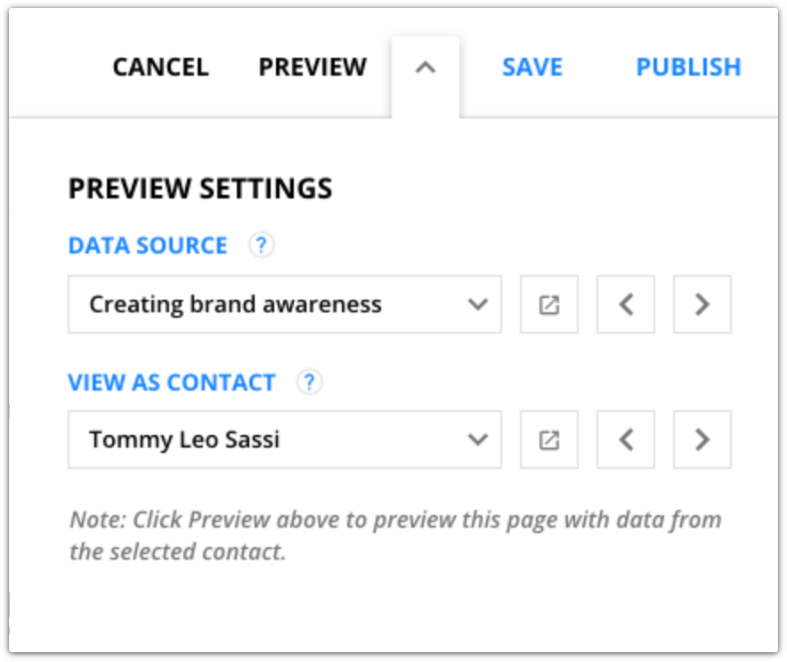 the expanded preview settings