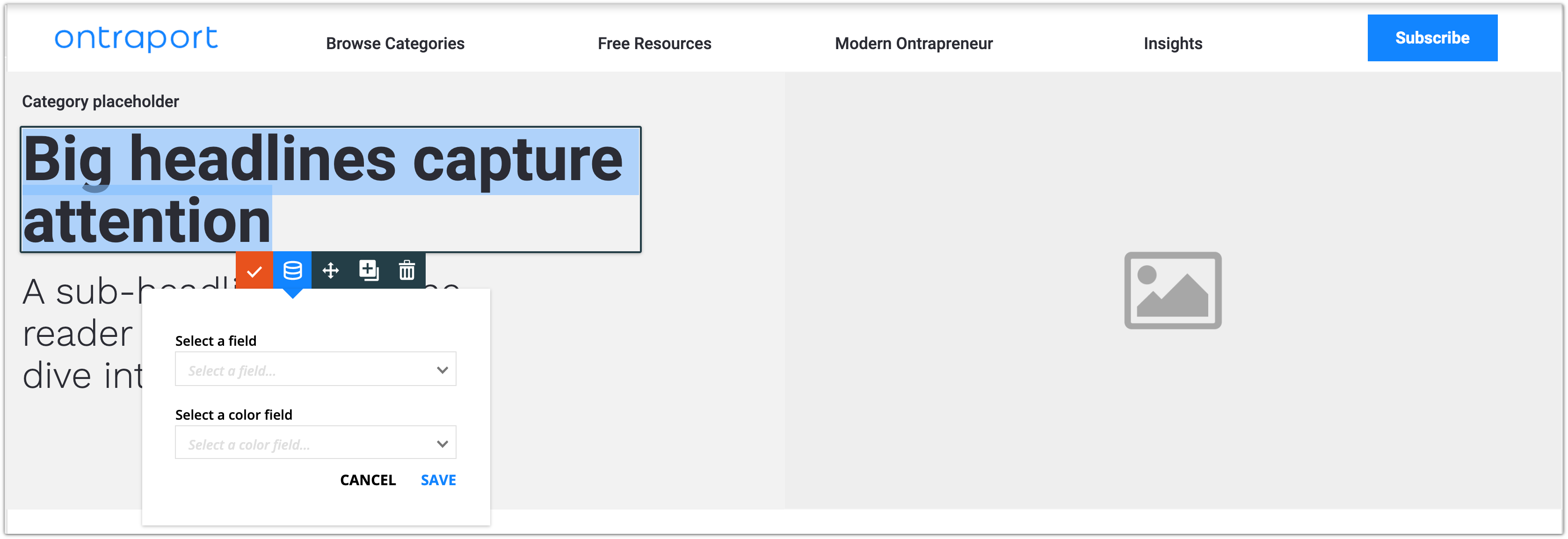 select a field example