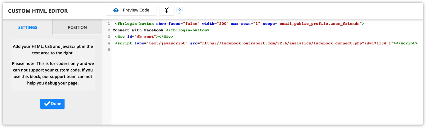 custom HTML editor