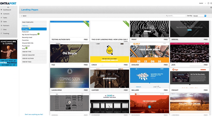 ontraport marketplace landing page form email