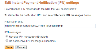 PayPal IPN Settings